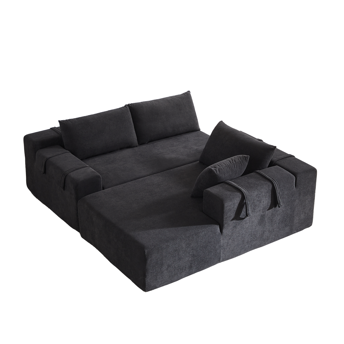 Modern Chenille Upholstered Sectional Sofa Couch Set,Modular 108' L Shaped Sectional Living Room Sofa Set With 6 Pillows