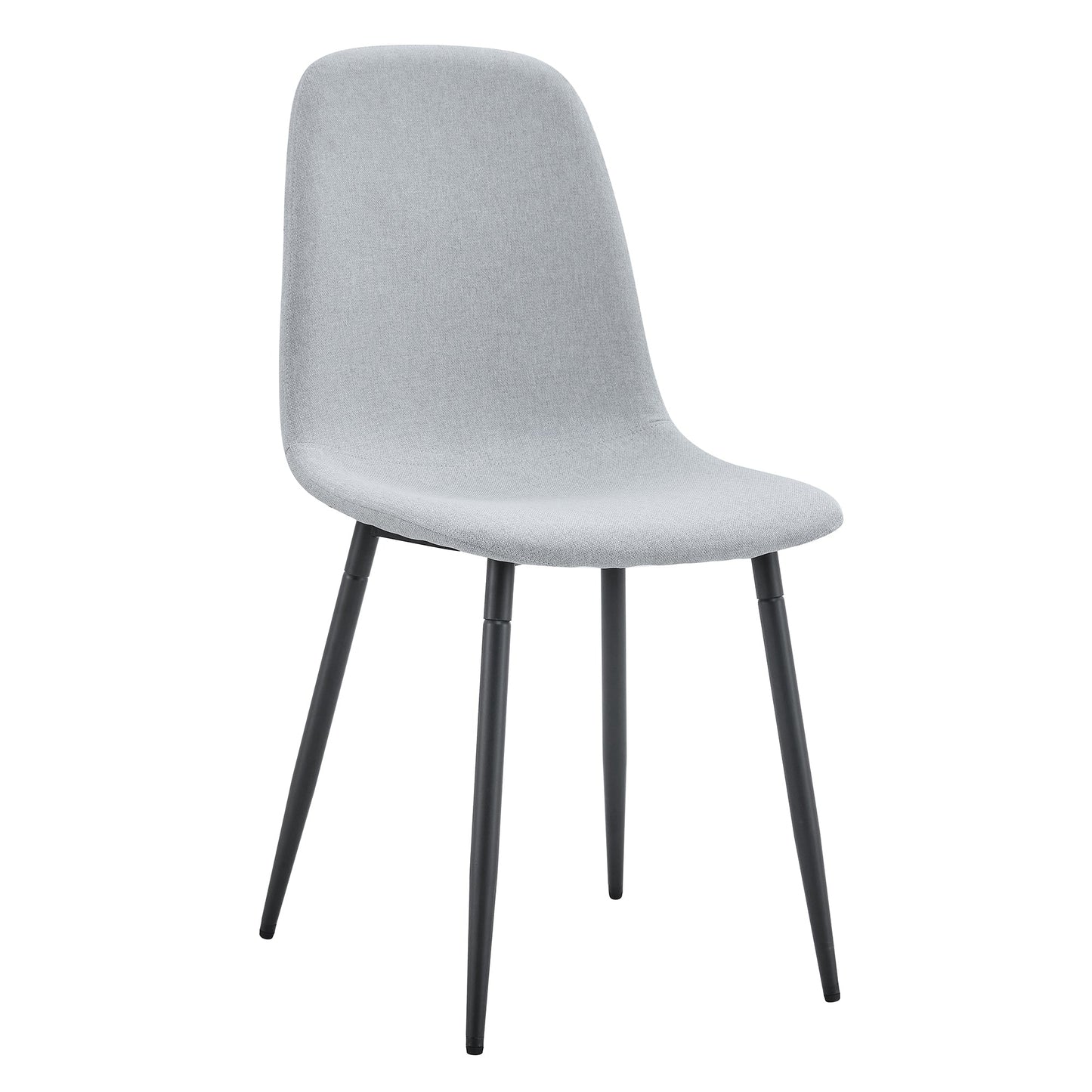 Comfortable Linen-Cotton Dining Chair Set - Four Pieces in Light Gray.Integrated Seat and Backrest,Linen-Cotton Material