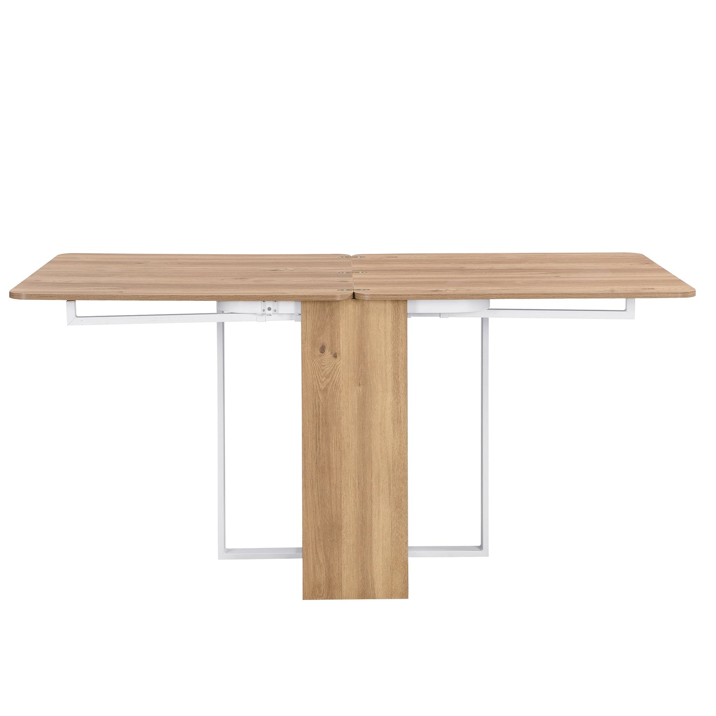 Modern Compact 63inch 5-Piece Extendable Dining Table Set, Foldable Square Kitchen Table Set With Storage Rack and 4 PU