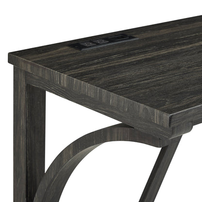 Bar Table Set With Power Outlet, Bar Table and Chairs Set, 4 Piece Dining Table Set, Industrial Breakfast Table Set, For