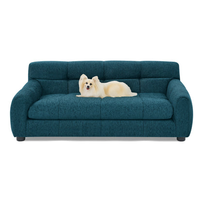 Soft and Comfortable Pet Sofa With Backrest and Armrests, Suitable for Modern Rectangular Pet Sofas for Small and Medium
