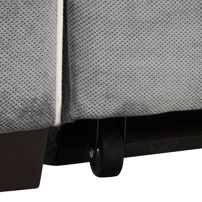 61.4' Upholstered Sleeper Bed, Pull Out Sofa Bed Couch Attached Two Throw Pillows, Dual USB Charging Port and Adjustable