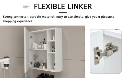 A White MDF Material Mirror Cabinet, Bathroom Mirror,  MDF Material Mirror Cabinet,a Separate Wall Mounted Bathroom Mirr