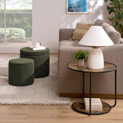 Ottoman, Multi-Functional Combination Set Table Ottoman, Combination of Ottoman and Table, With Drum Stool, With Storage