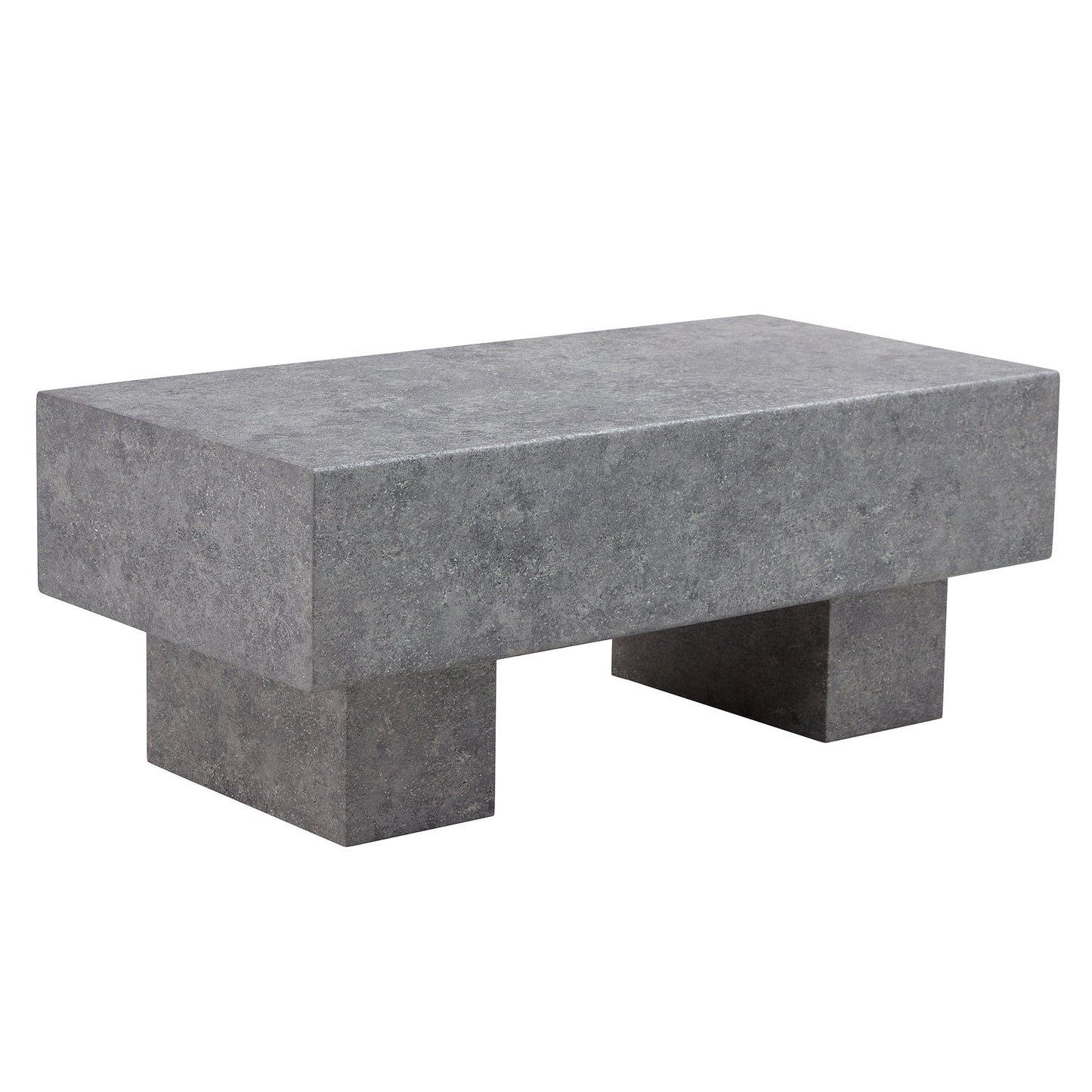 Modern Simple Gray Texture MDF Coffee Table With Spacious Top and Sturdy Legs, 43.3'x21.6'x17.2'