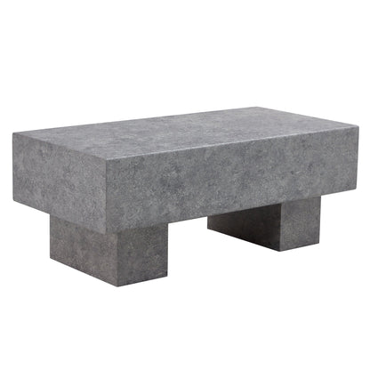Modern Simple Gray Texture MDF Coffee Table With Spacious Top and Sturdy Legs, 43.3'x21.6'x17.2'