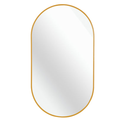 Gold 20 X 28 Inch Metal Oval  Mirror