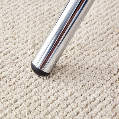 Modern Round Clear Glass Dining Table With Unique Silver Metal Legs for 4-6 People