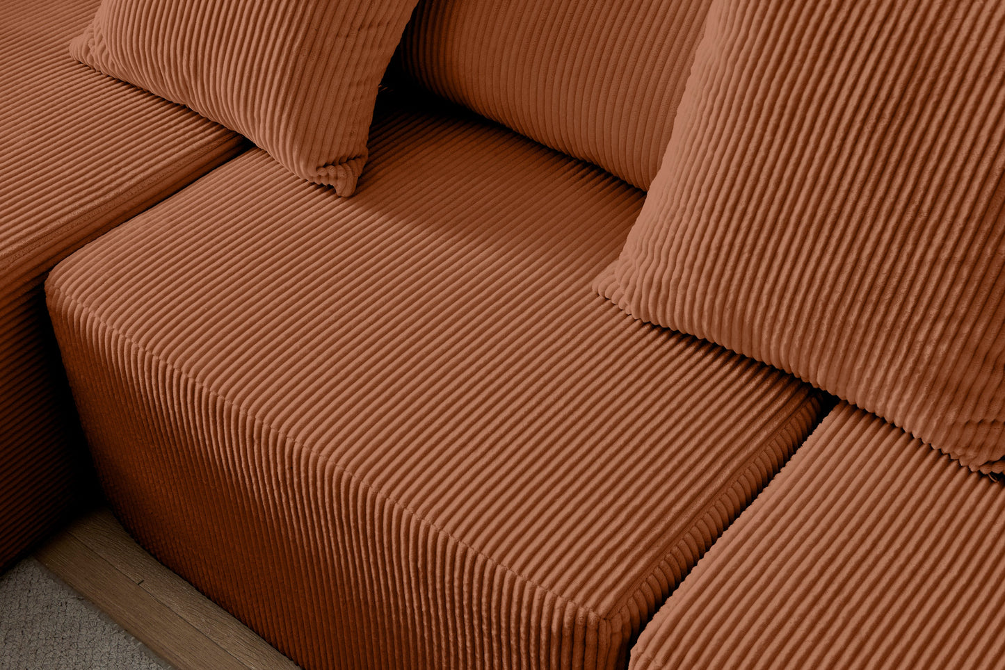 108.3' Sectional Foam Couch,L Shape Sofa With Chaise Lounge,Modular Cloud Sofa  for Living Room,Upholstered Corduroy Cou