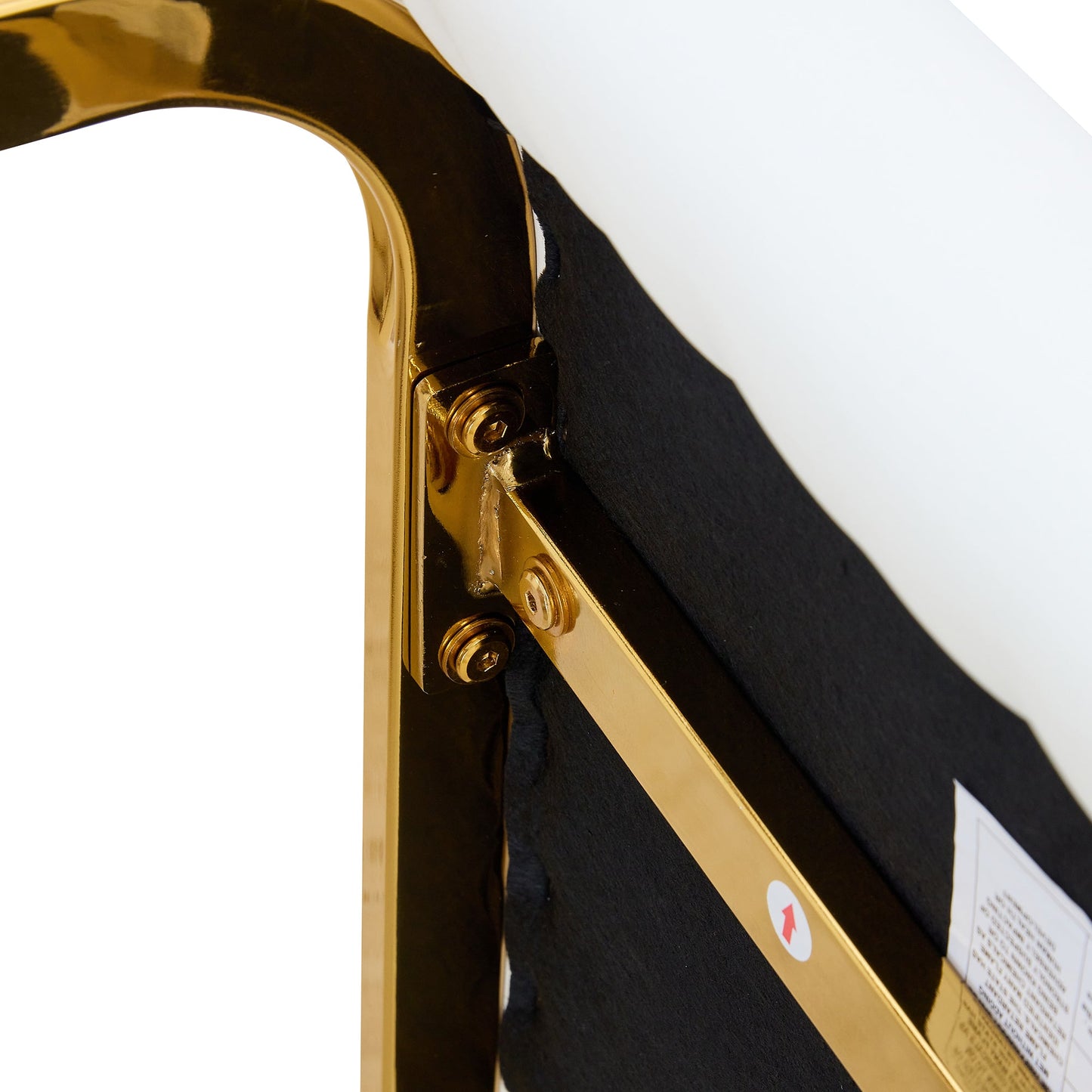 Luxury Simple Arch Chair Set of 8 White PU Material With Arched Metal Gold Leg