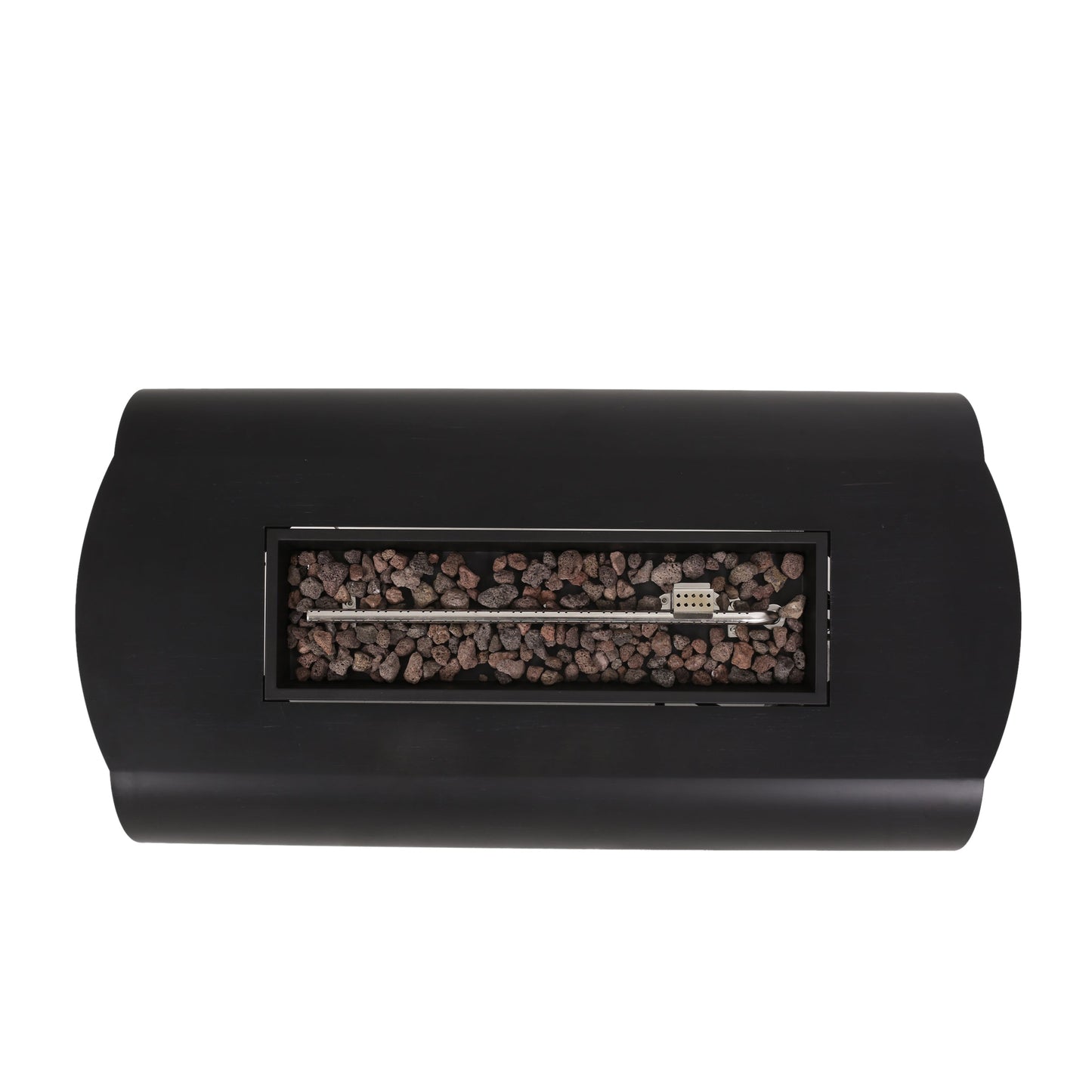 Vernon Rectangle Fire Pit 50,000 BTU Dark Gray Iron 50x25.5x15.25 Inches