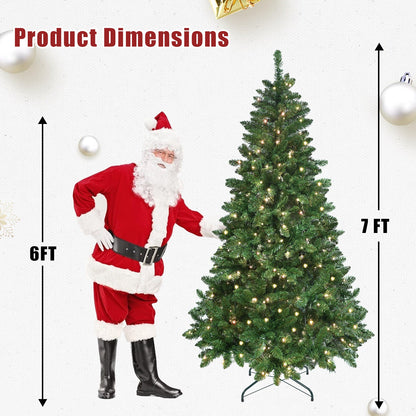 9ft Green Christmas Tree With 620 WiFi-Controlled RGB LED Lights, 1721 PVC Tips, 38 Light Functions, Music Sync, Hinged