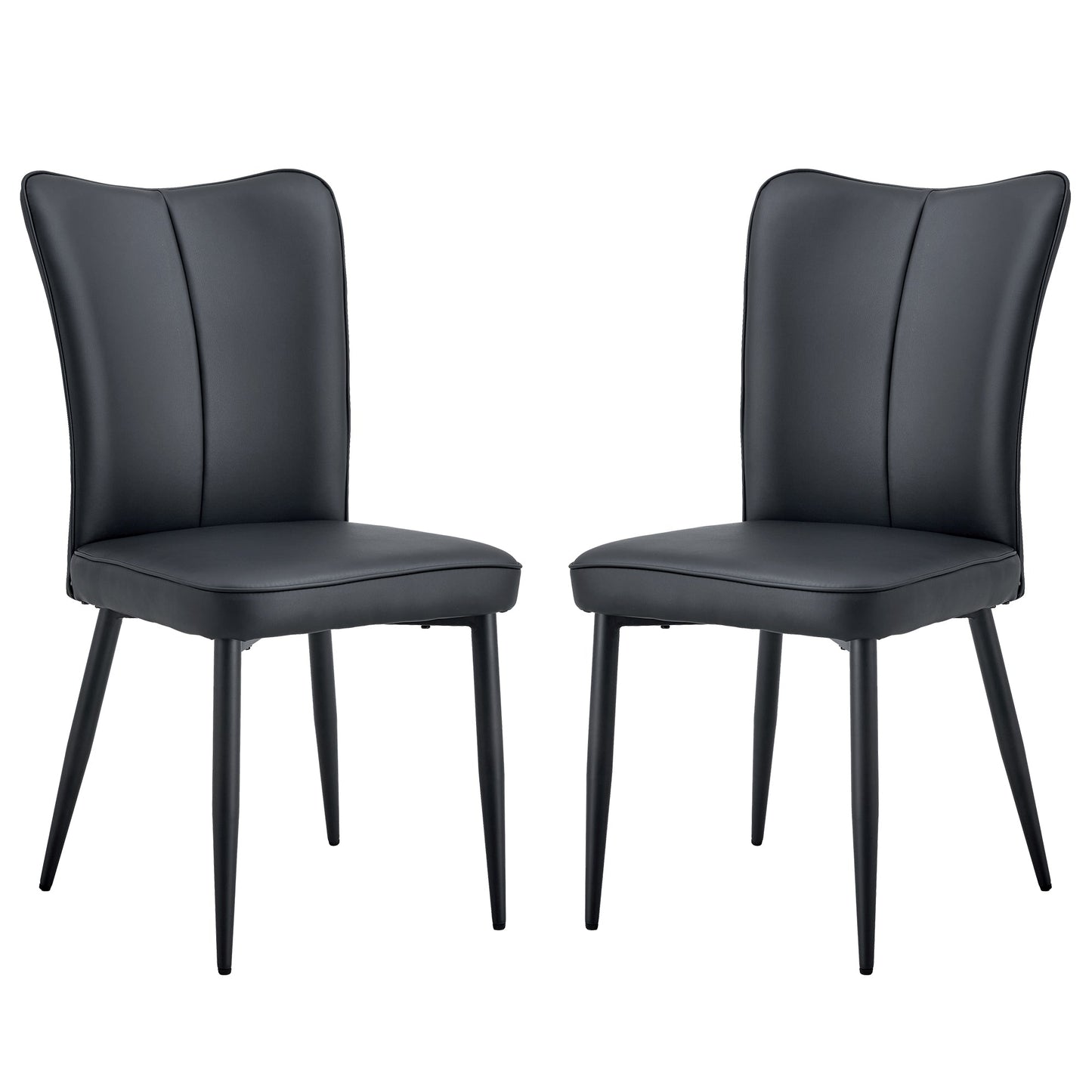 Modern Black PU Chair Set - Sleek Design With Black Metal Legs - Ideal for Various Venues