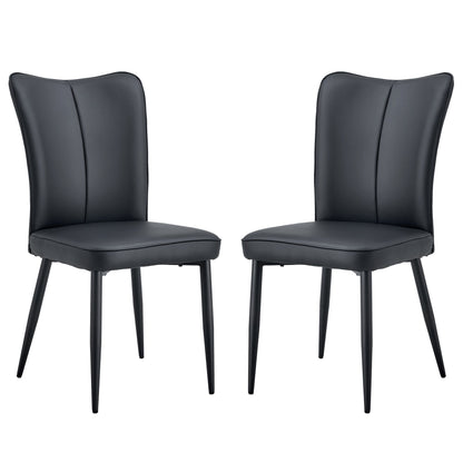 Modern Black PU Chair Set - Sleek Design With Black Metal Legs - Ideal for Various Venues