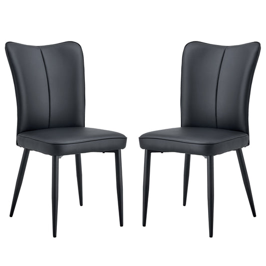 Modern Black PU Chair Set - Sleek Design With Black Metal Legs - Ideal for Various Venues