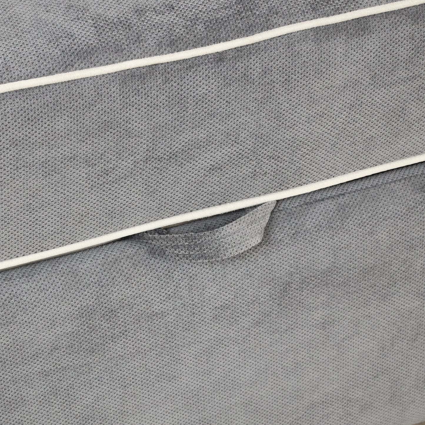 61.4' Upholstered Sleeper Bed, Pull Out Sofa Bed Couch Attached Two Throw Pillows, Dual USB Charging Port and Adjustable