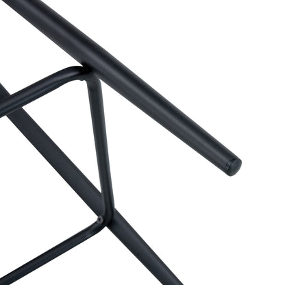 Brown Techno-Fabric Bar Chair Set - Two Pieces, Rounded Backrest, Black Metal Legs, Multiple Colors