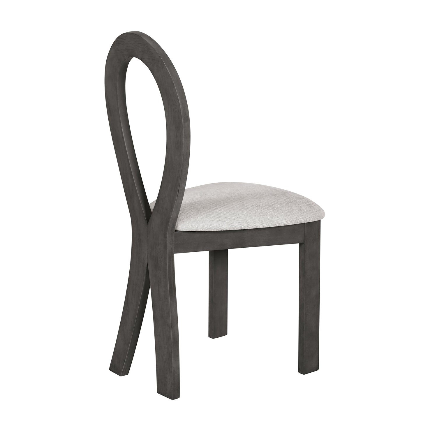 Modern 7-Piece Dining Table Set With Trestle Dining Table and 6 Upholstered Dining Chairs, Compact Kitchen Table Set For