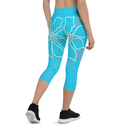 Women's CoastFlex Baby Blue Aloha Capri Leggings