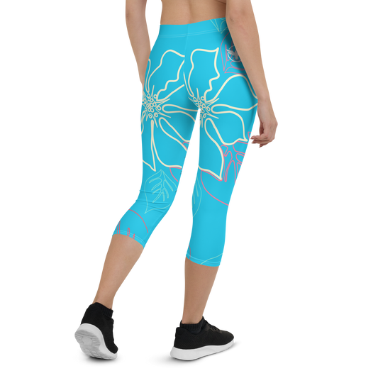 Women's CoastFlex Baby Blue Aloha Capri Leggings