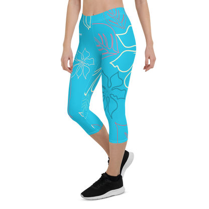 Women's CoastFlex Baby Blue Aloha Capri Leggings