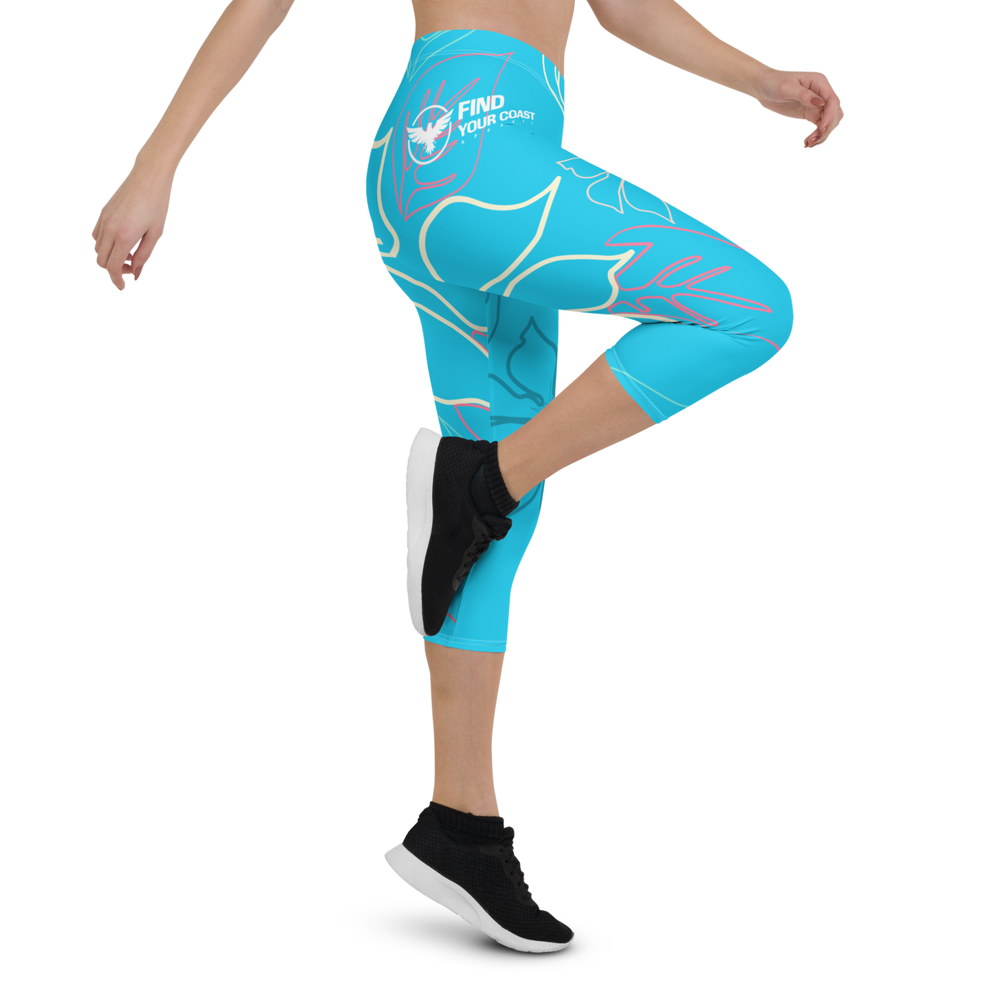 Women's CoastFlex Baby Blue Aloha Capri Leggings