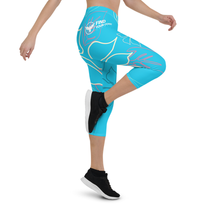 Women's CoastFlex Baby Blue Aloha Capri Leggings