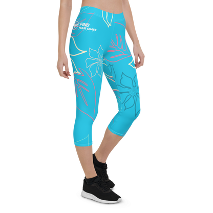 Women's CoastFlex Baby Blue Aloha Capri Leggings