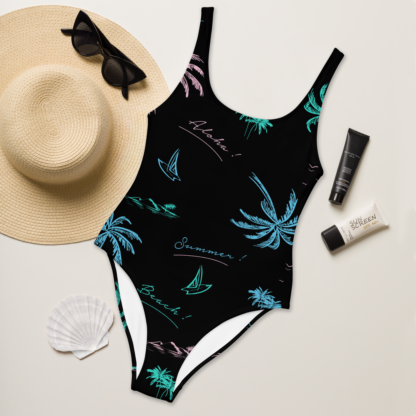Summer Aloha One-Piece Swimsuit