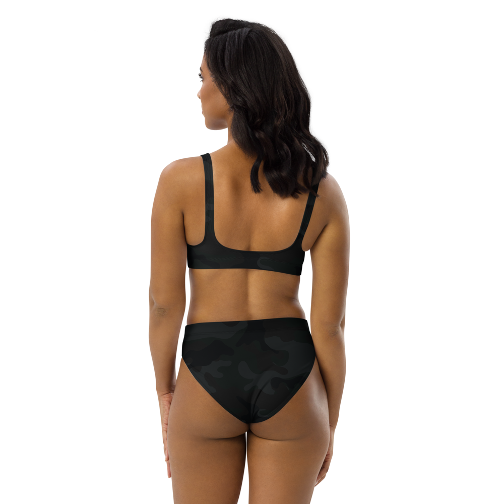 Find Your Coast® Black Camo Recycled High Waisted Bikini Set