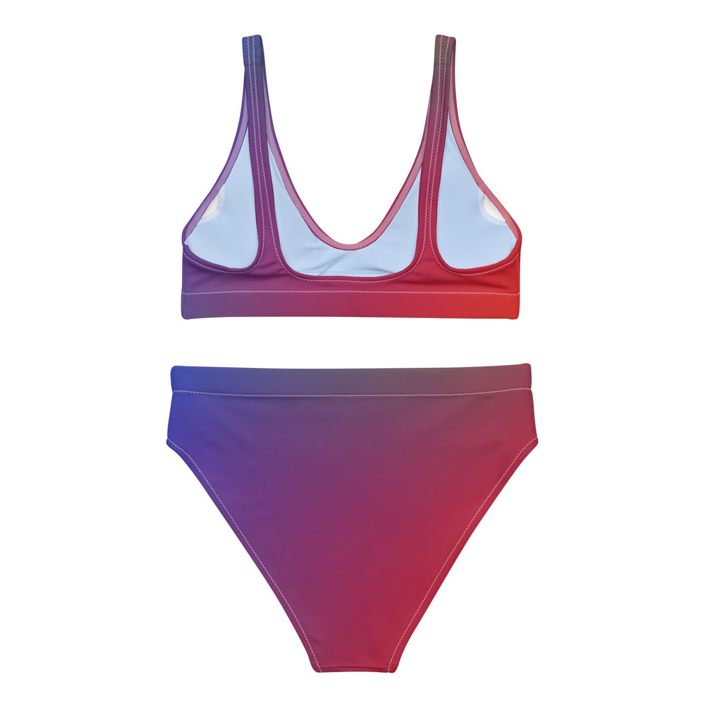 Find Your Coast® Red Dawn Recycled High Waisted Bikini Set