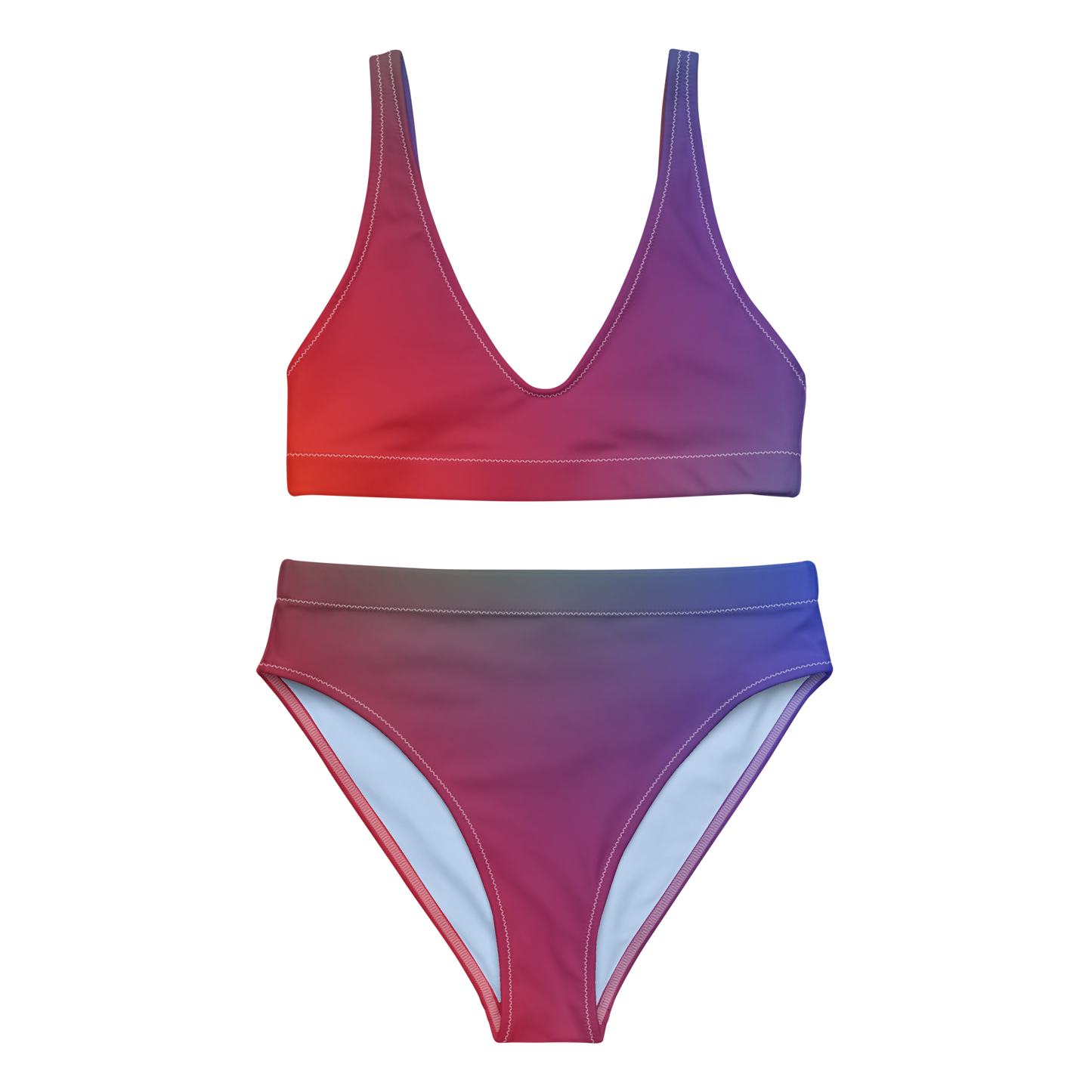 Find Your Coast® Red Dawn Recycled High Waisted Bikini Set