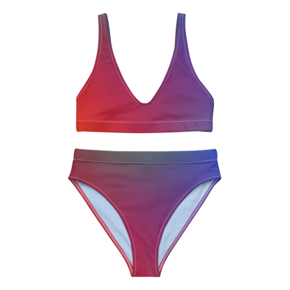 Find Your Coast® Red Dawn Recycled High Waisted Bikini Set