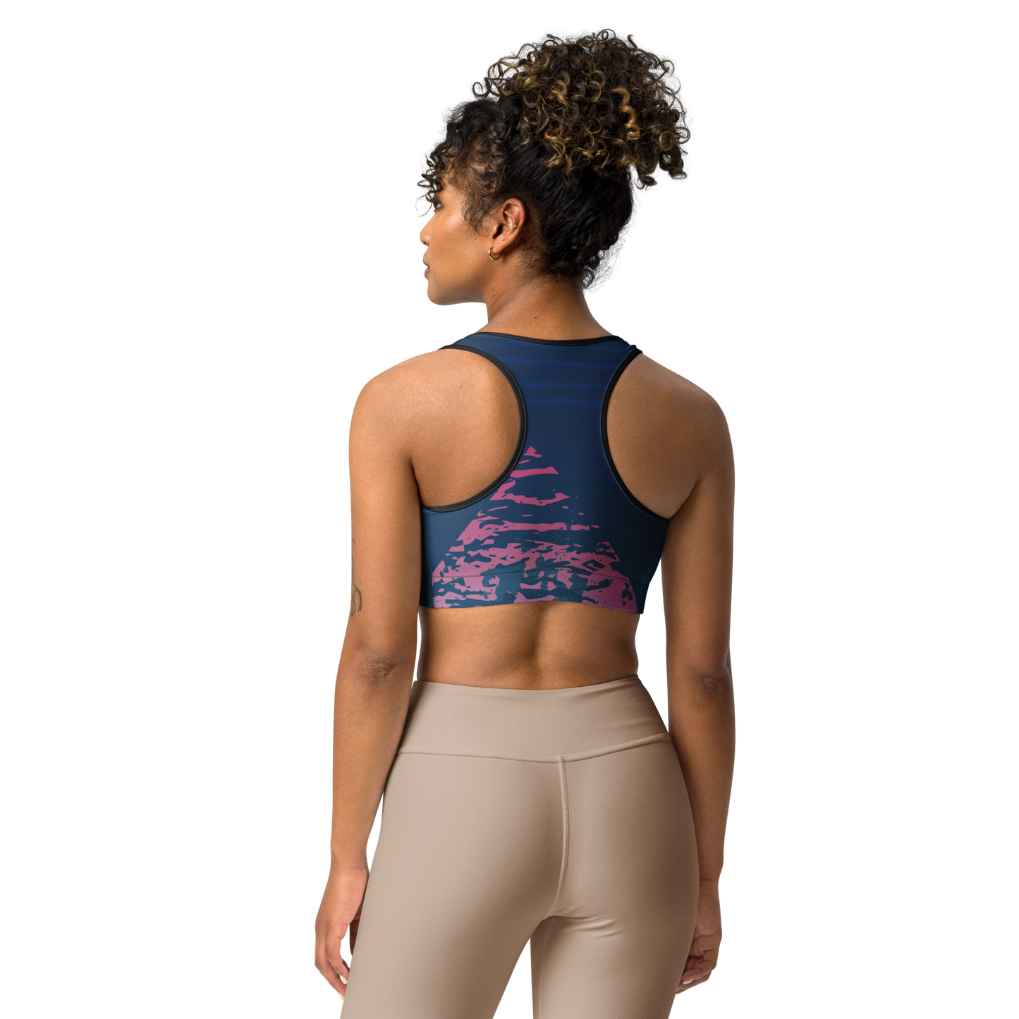 Moisture Wicking Victory Sports Bra (White & Black Piping)
