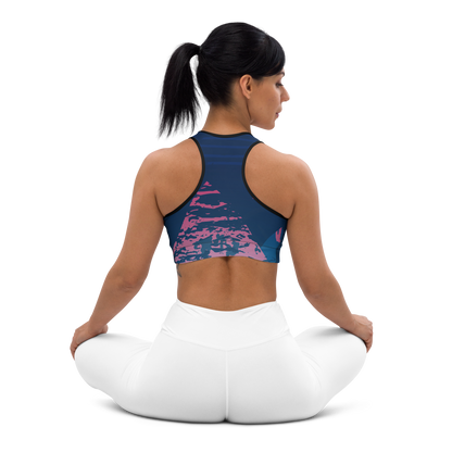 Moisture Wicking Victory Sports Bra (White & Black Piping)