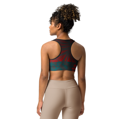 Moisture Wicking Nadine Sports Bra (White & Black Piping)