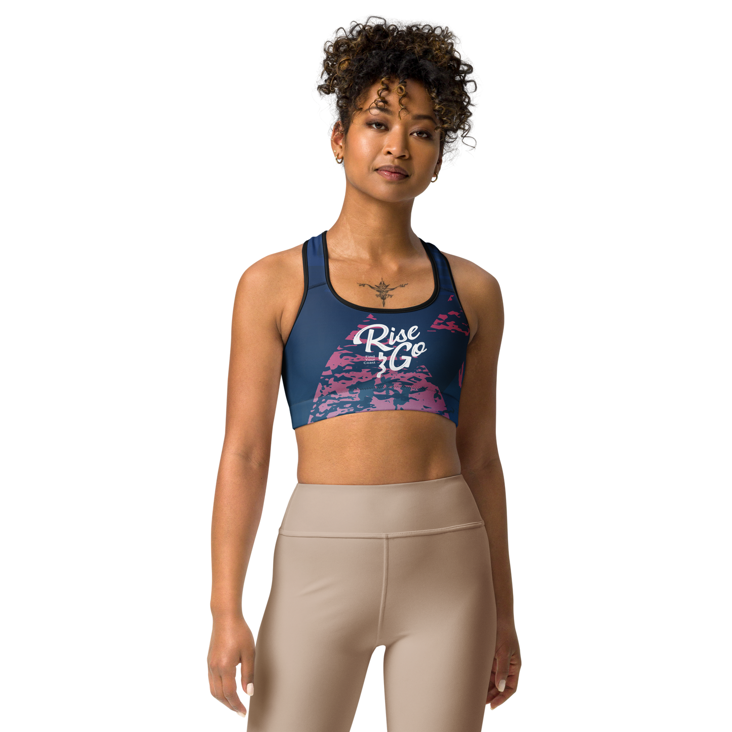 Moisture Wicking Victory Sports Bra (White & Black Piping)
