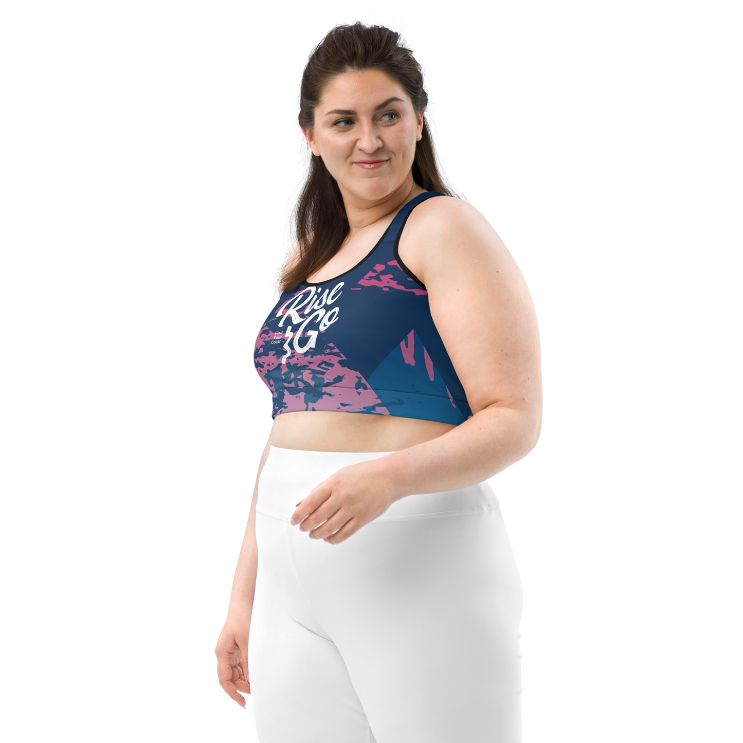 Moisture Wicking Victory Sports Bra (White & Black Piping)