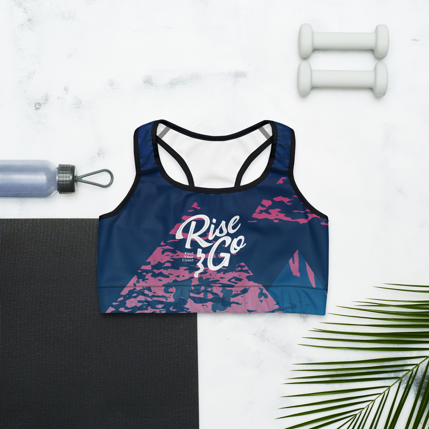 Moisture Wicking Victory Sports Bra (White & Black Piping)