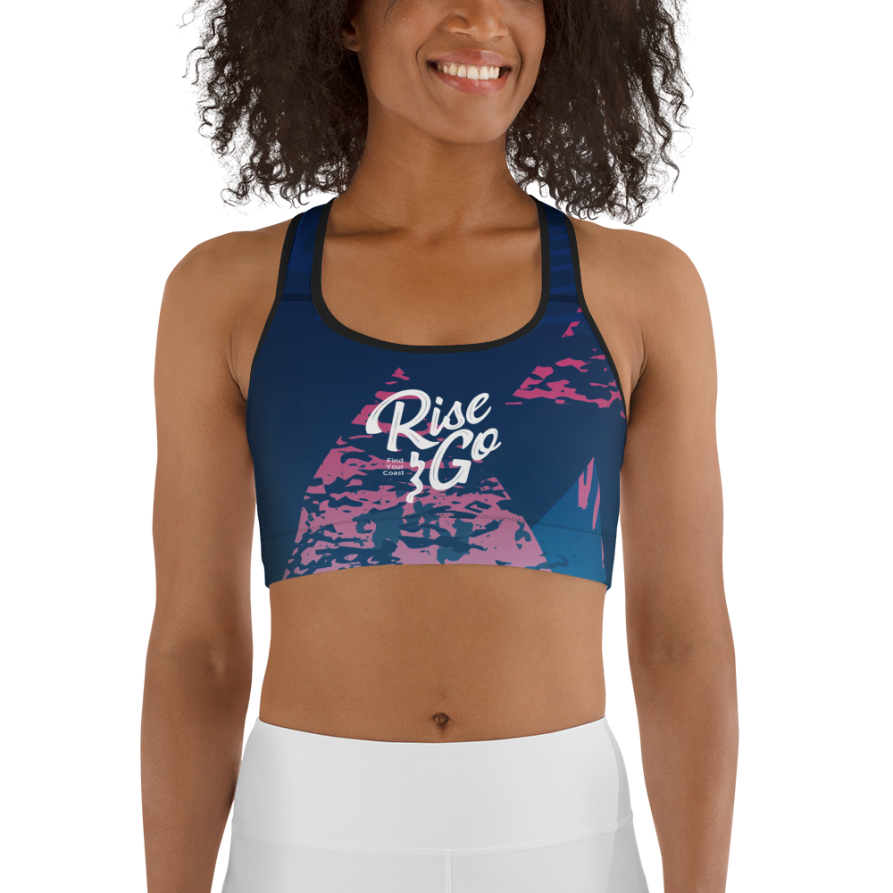 Moisture Wicking Victory Sports Bra (White & Black Piping)