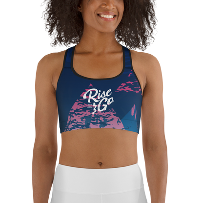 Moisture Wicking Victory Sports Bra (White & Black Piping)