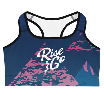 Moisture Wicking Victory Sports Bra (White & Black Piping)