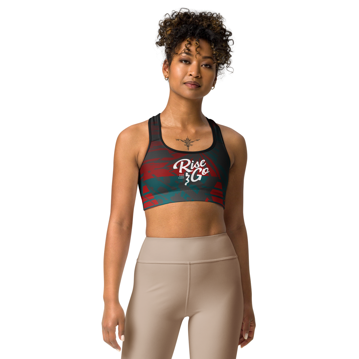 Moisture Wicking Nadine Sports Bra (White & Black Piping)