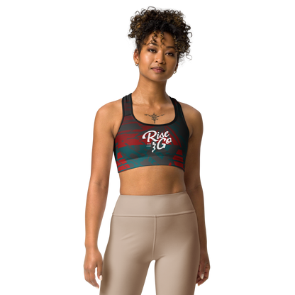 Moisture Wicking Nadine Sports Bra (White & Black Piping)