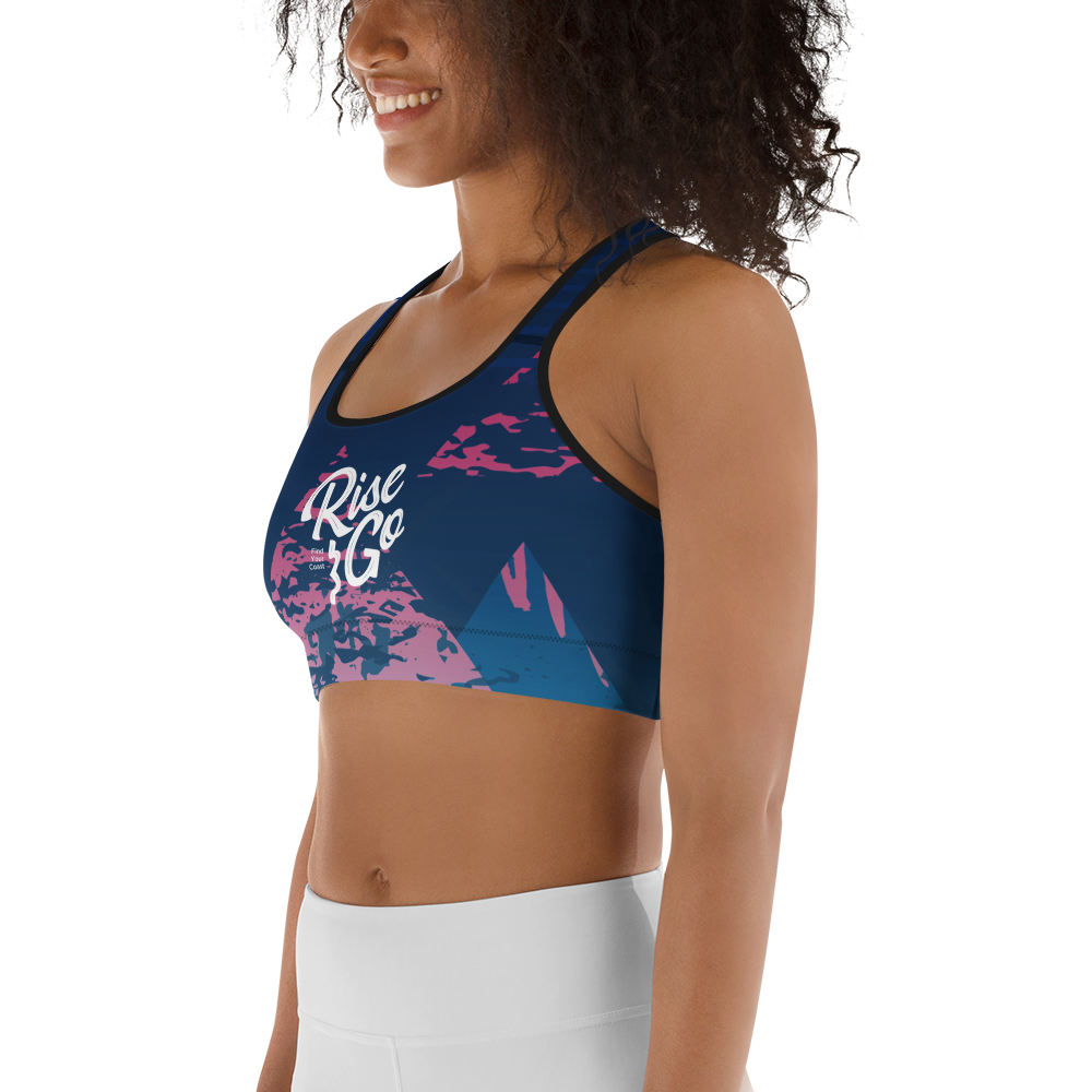 Moisture Wicking Victory Sports Bra (White & Black Piping)