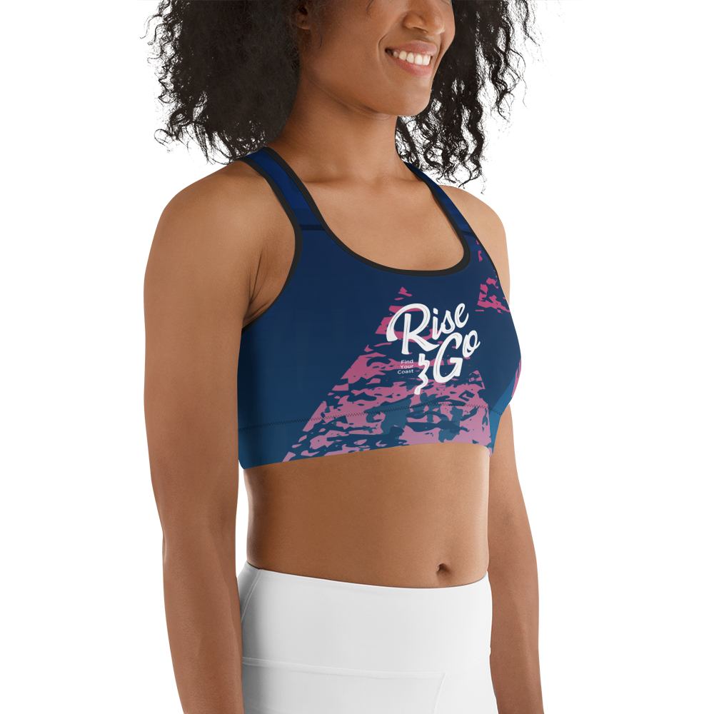 Moisture Wicking Victory Sports Bra (White & Black Piping)