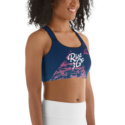 Moisture Wicking Victory Sports Bra (White & Black Piping)