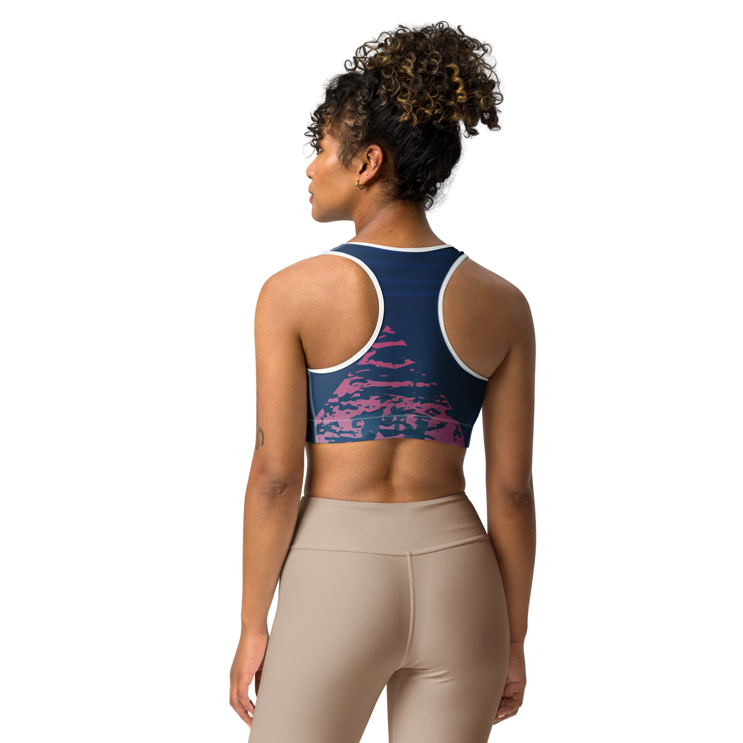 Moisture Wicking Victory Sports Bra (White & Black Piping)