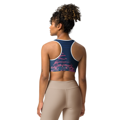 Moisture Wicking Victory Sports Bra (White & Black Piping)
