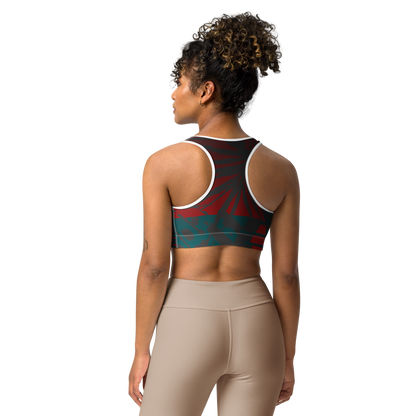 Moisture Wicking Nadine Sports Bra (White & Black Piping)